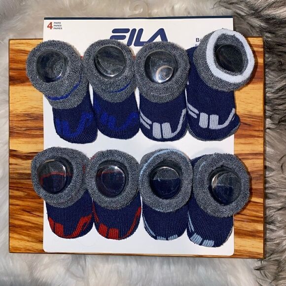 FILA Baby Booties Foot Warmers 4 Pair 18-24 Month Old New - Picture 2 of 3